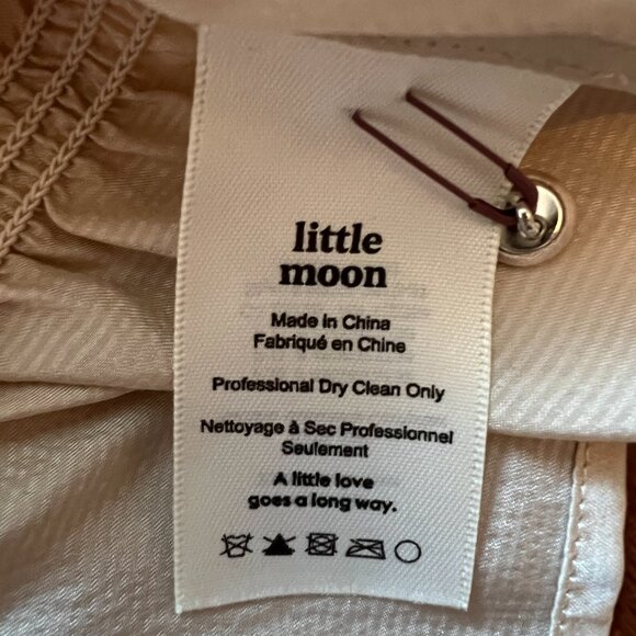 Aritzia Little Moon - Champagne Pink 100% Silk Blouse Lace Trim - XXS - Picture 7 of 9